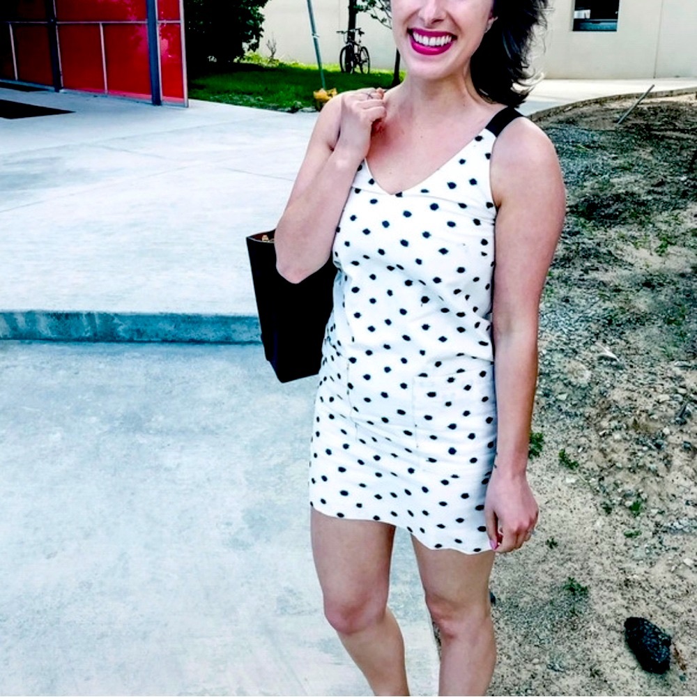 Loft Polka Dot Petite Pocket Dress 00P